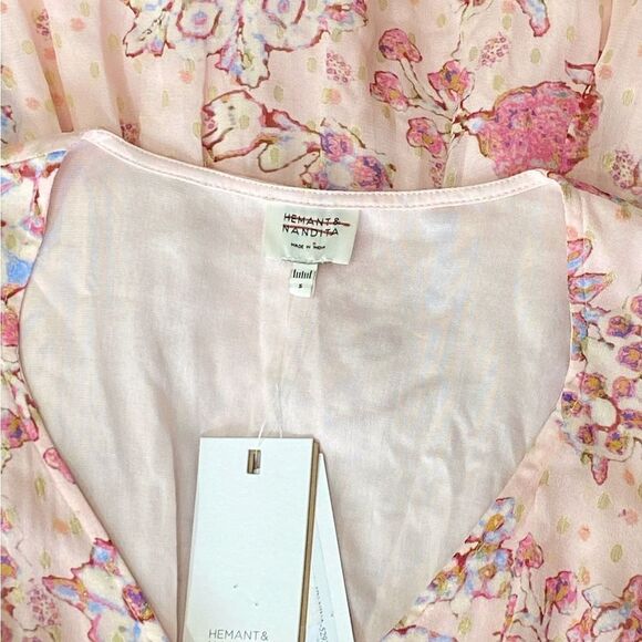 HEMANT & NANDITA Floral Print Button-Front Minidress size S - Picture 14 of 16